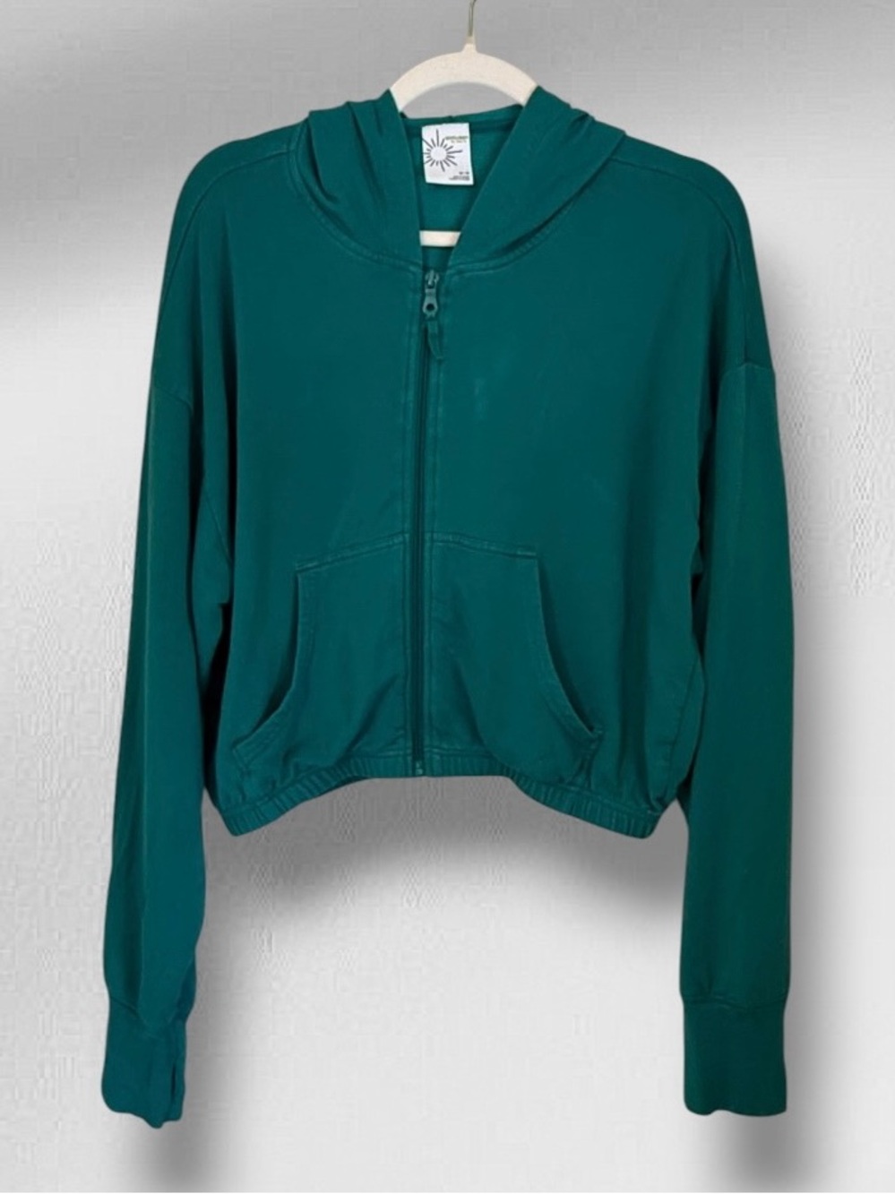Offline by Aerie Teal Hooded Zip Bomber Jacket